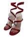 Gianvito Rossi Shoe Size 40 Red Satin Rhinestones Wrap Ankle Stiletto Pumps Red / 40