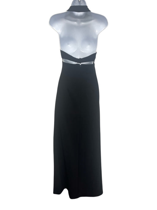 Solace London Size 4 Black Polyester Sleeveless Cut Outs Front Slit Maxi Dress Black / 4