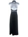 Solace London Size 4 Black Polyester Sleeveless Cut Outs Front Slit Maxi Dress Black / 4