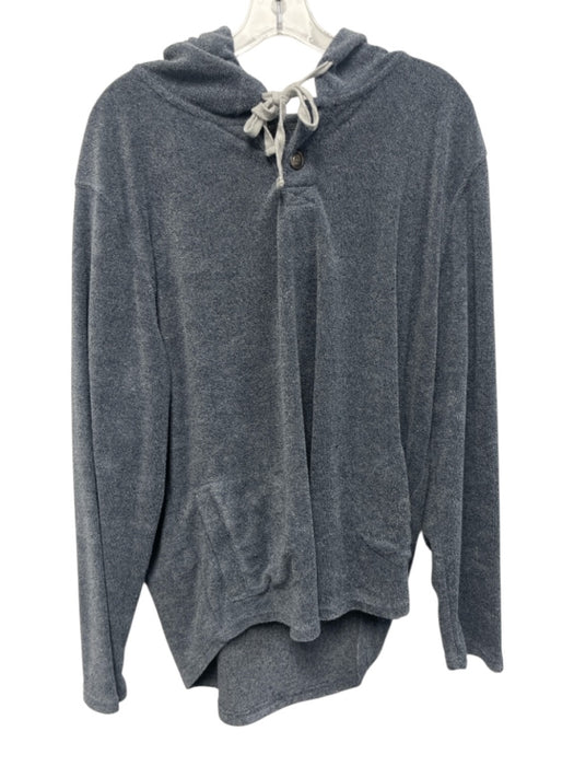 Carbon 2 Cobalt Size M Gray Cotton Blend Solid Hoodie Quarter Button Jacket Gray / M