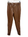 House of CB Size S Tan Brown Faux Patent Leather Zip & Button High Rise Pants Tan Brown / S