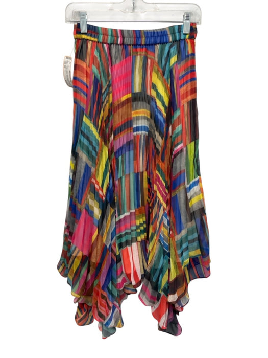 RANNA GILL Size XS Orange, Yellow & Multi Polyester Chiffon Overlay Skirt Orange, Yellow & Multi / XS