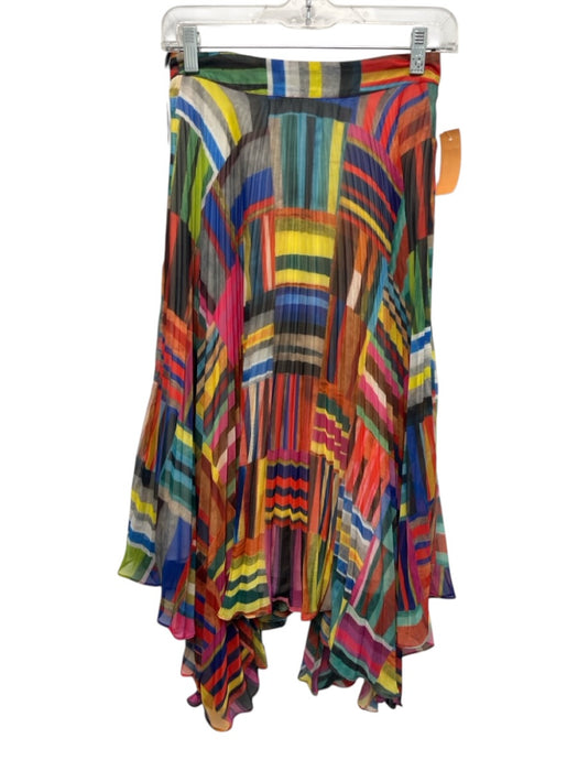 RANNA GILL Size XS Orange, Yellow & Multi Polyester Chiffon Overlay Skirt Orange, Yellow & Multi / XS