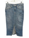 Hudson Size 27 Light Wash Cotton Denim Zip Fly Pockets Front Slit Midi Skirt Light Wash / 27