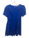 Alice + Olivia Size 2 Blue Cotton & Elastane Short Puff Sleeve Tiered Mini Dress Blue / 2