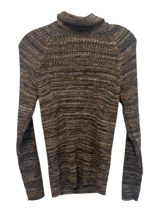 Closed Size S Brown, Gray, White Cotton, Acrylic, Wool Turtleneck Sweater Brown, Gray, White / S