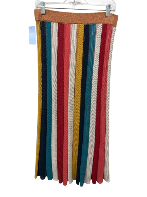 Farm Rio Size S Blue, Red, Yellow Cotton & Acrylic Elastic Waistband Knit Skirt Blue, Red, Yellow / S