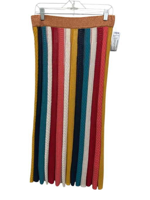 Farm Rio Size S Blue, Red, Yellow Cotton & Acrylic Elastic Waistband Knit Skirt Blue, Red, Yellow / S