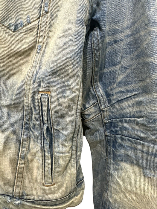 Amiri NWT Size M Light Wash Cotton Solid Trucker Moto Men's Jacket Light Wash / M
