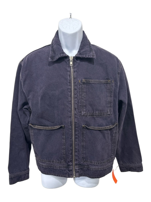 Stussy NWT Size S Blue Cotton Solid Zip UP chore Men's Jacket Blue / S