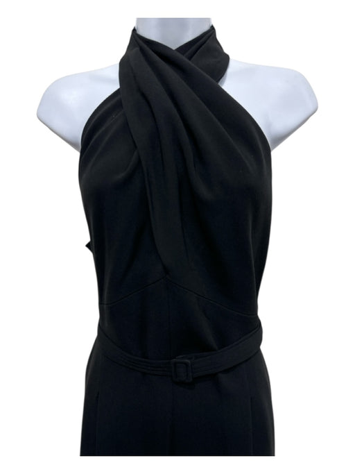 A.L.C. Size 12 Black Tracetate Criss Cross Pocket Wide Leg Sleeveless Jumpsuit Black / 12