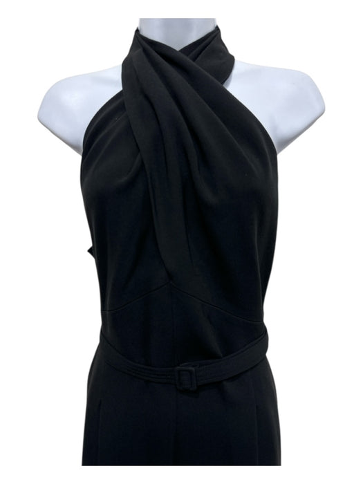 A.L.C. Size 12 Black Tracetate Criss Cross Pocket Wide Leg Sleeveless Jumpsuit Black / 12