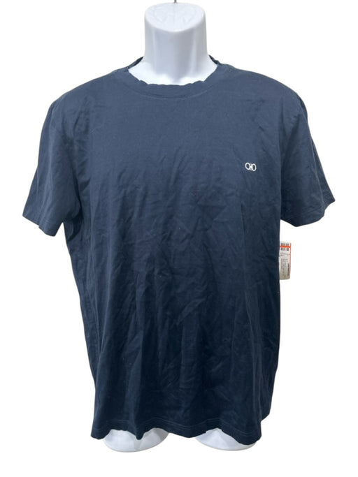 Ferragamo Size M Navy Cotton Solid T shirt Crew Men's Short Sleeve Navy / M