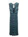 M Missoni Size 44 Blue & Black Print V Neck Abstract Ribbed Shimmer Jumpsuit Blue & Black Print / 44