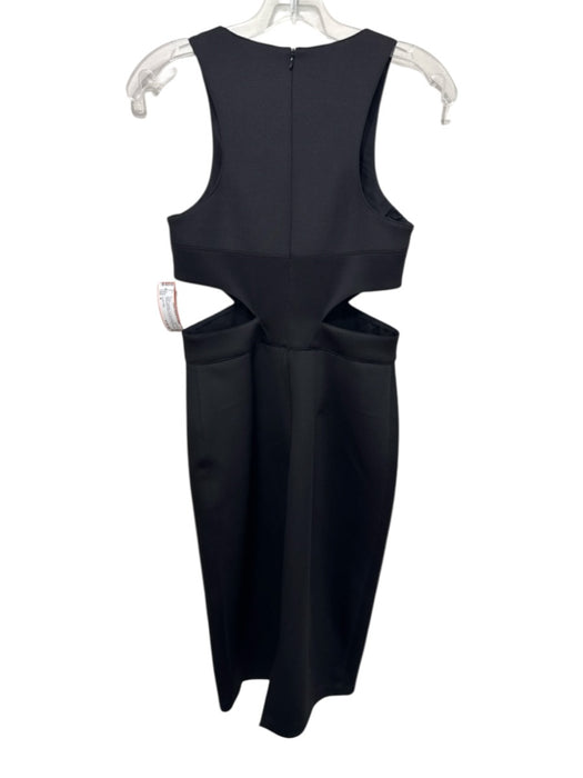 Hunter Bell Size 6 Black Polyester Cut Out Back Zip Sleeveless Dress Black / 6