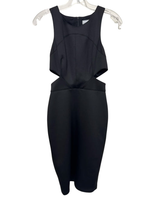 Hunter Bell Size 6 Black Polyester Cut Out Back Zip Sleeveless Dress Black / 6