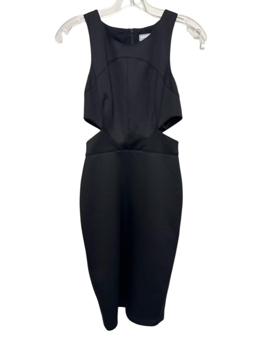 Hunter Bell Size 6 Black Polyester Cut Out Back Zip Sleeveless Dress Black / 6
