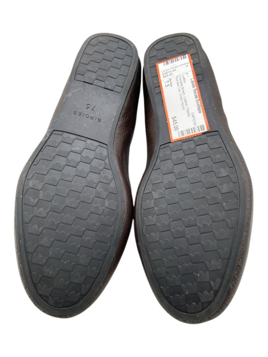 Birdies Shoe Size 7.5 Chocolate Brown Leather Pebble Rounded Toe Loafers Chocolate Brown / 7.5