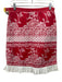 Tibi Size 6 Red & White Linen Cotton Blend Grosgrain Ribbon Pleated Hem Skirt Red & White / 6