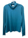 St John Size L Teal Blue Nylon Blend Long Sleeve 4 way stretch Turtle Neck Top Teal Blue / L