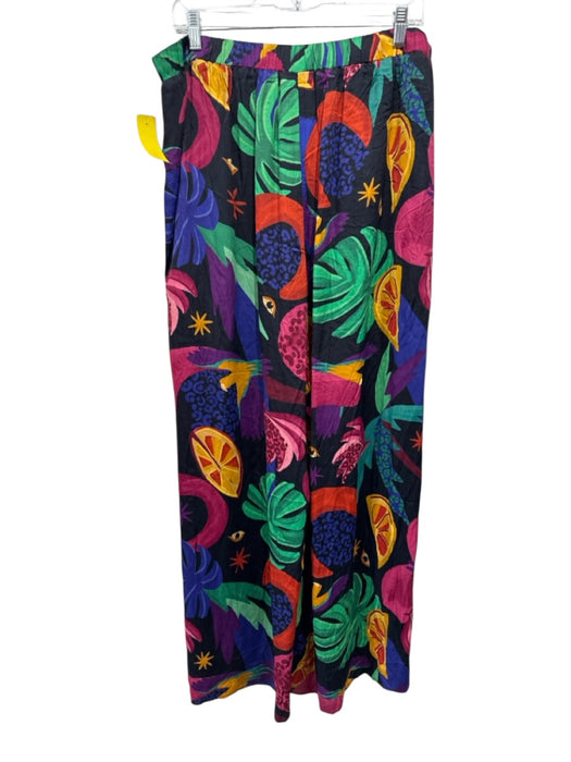 Farm Rio Size XL Purple, Pink & Mutli Viscose Elastic Waist Eye Abstract Top Purple, Pink & Mutli / XL