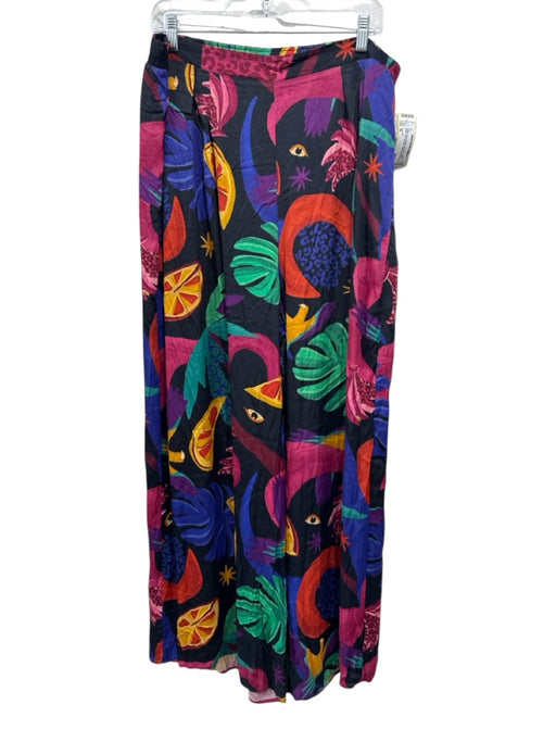 Farm Rio Size XL Purple, Pink & Mutli Viscose Elastic Waist Eye Abstract Top Purple, Pink & Mutli / XL