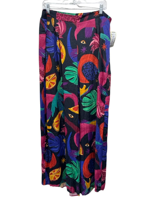 Farm Rio Size XL Purple, Pink & Mutli Viscose Elastic Waist Eye Abstract Top Purple, Pink & Mutli / XL