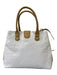 Giorgio's Palm Beach White & Beige Ostrich Shoulder Strap Double Top Handle Bag White & Beige / S