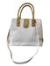 Giorgio's Palm Beach White & Beige Ostrich Shoulder Strap Double Top Handle Bag White & Beige / S