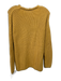 Jenni Kayne Size S Mustard Yellow Cotton Blend Ribbed Knit V Neck Chunky Sweater Mustard Yellow / S