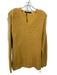 Jenni Kayne Size S Mustard Yellow Cotton Blend Ribbed Knit V Neck Chunky Sweater Mustard Yellow / S