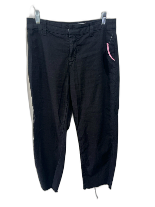 Frank & Eileen Size 6 Black Cotton Blend Belt Loops Hook & Zip Fly Raw Hem Pants Black / 6