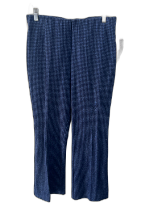 Ann Mashburn Size M Dark Blue Cotton & Wool Houndstooth Elastic Waist Pants Dark Blue / M