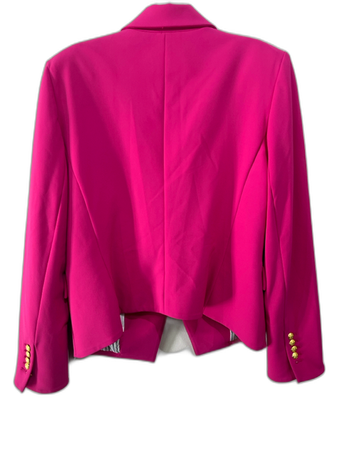 Veronica Beard Size 10 Fushcia Nylon Blend Single Button Flap Pockets Jacket Fushcia / 10