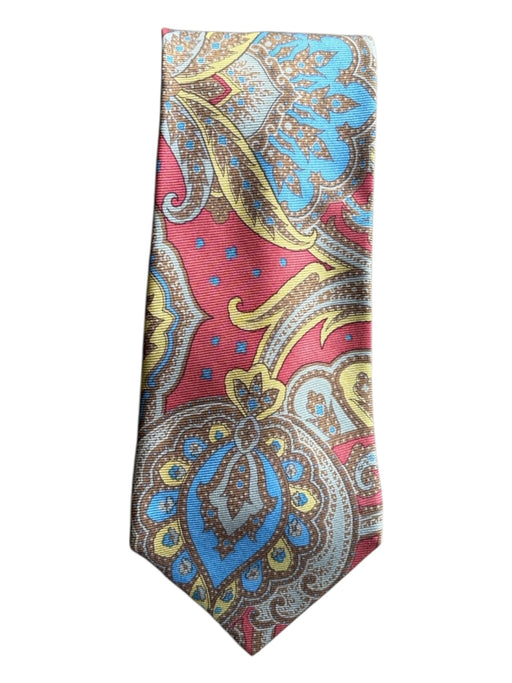 Etro Red & Multi Silk All Over Print Men's Tie Red & Multi