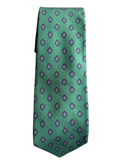 Polo Green & Purple Print Silk All Over Print Men's Tie Green & Purple Print