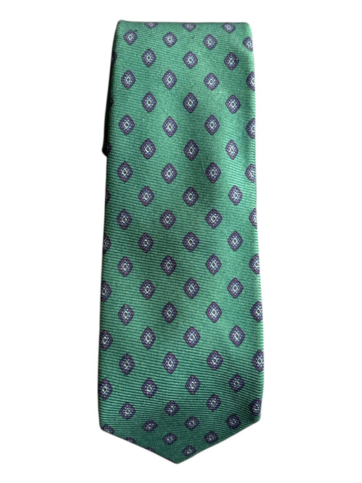 Polo Green & Purple Print Silk All Over Print Men's Tie Green & Purple Print