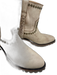Old Gringo Shoe Size 12 Beige Leather Brass Hardware Studded Lug Sole Moto Boots Beige / 12