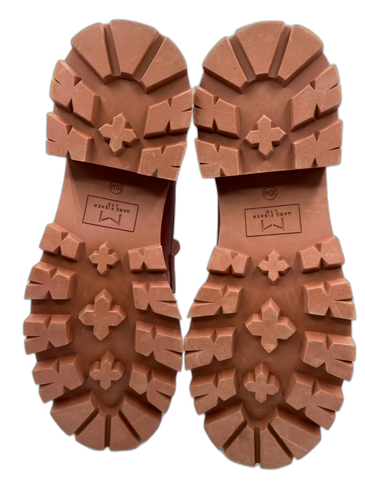 Marc Fisher Shoe Size 10 Clay Brown Leather Upper Platform Stacked Heel Loafers Clay Brown / 10