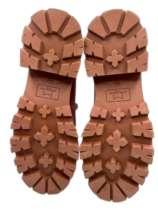 Marc Fisher Shoe Size 10 Clay Brown Leather Upper Platform Stacked Heel Loafers Clay Brown / 10