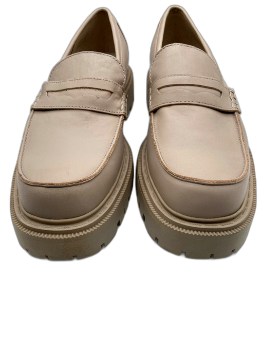 Aldo Shoe Size 11 Cream Leather Upper Platform Lug Sole Loafers Cream / 11