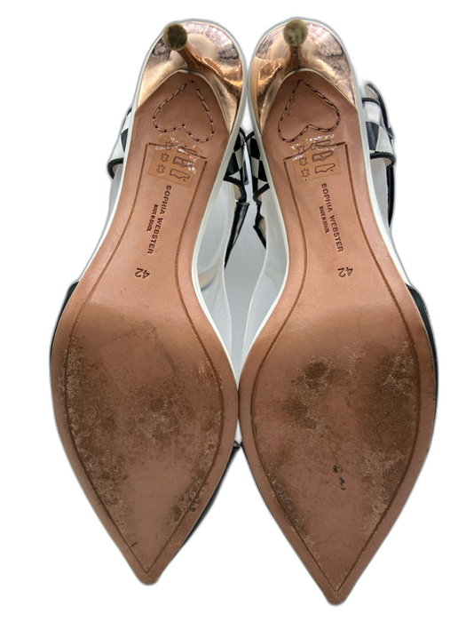 Sophia Webster Shoe Size 42 Black & White Leather Mirrored Heel Checkered Pumps Black & White / 42