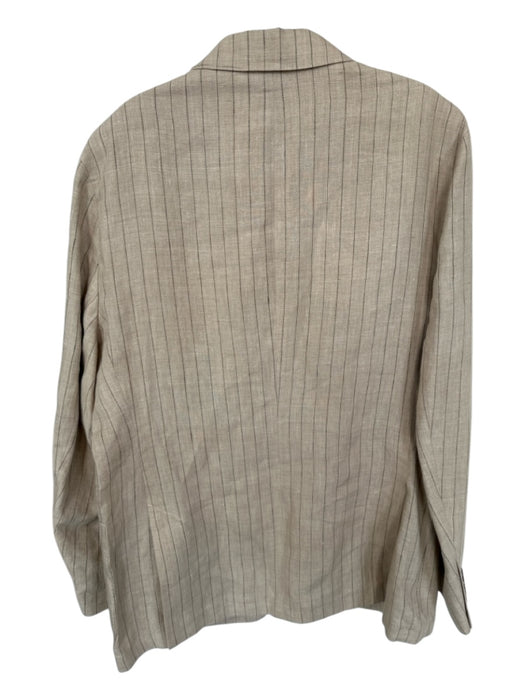 Todd Snyder Beige & Gray Linen Stripe 3 Button Men's Blazer Beige & Gray / 44r