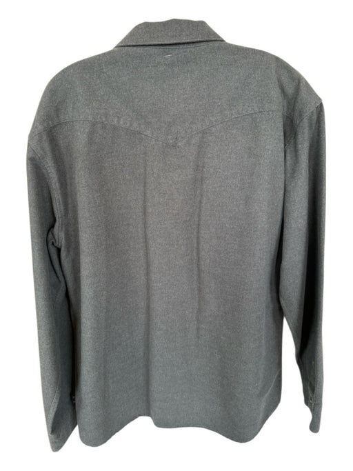 Howler Bros. Size XL Grey Cotton Blend Solid Button Down Men's Shirt Grey / XL