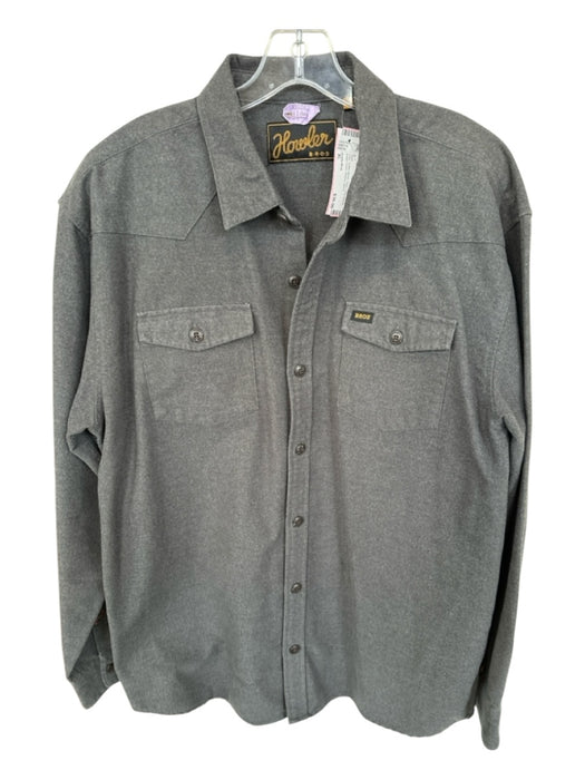 Howler Bros. Size XL Grey Cotton Blend Solid Button Down Men's Shirt Grey / XL