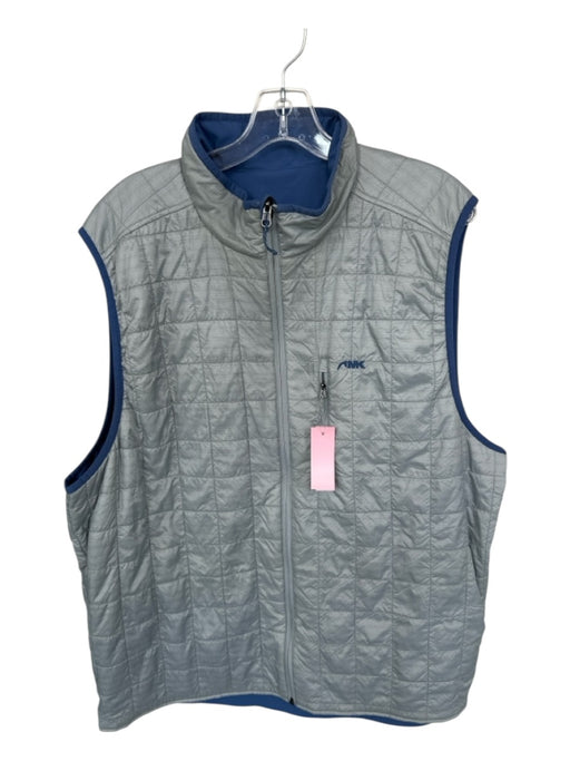 AMK Size Est XL Blue Reversible Puffer Waterproof Men's Vest Blue / Est XL