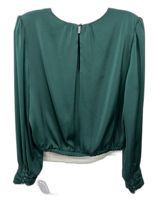 ASTR Size Sample Green Polyester Satin Keyhole Back Shoulder Pads Top Green / Sample