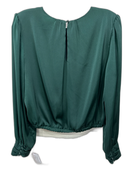 ASTR Size Sample Green Polyester Satin Keyhole Back Shoulder Pads Top Green / Sample