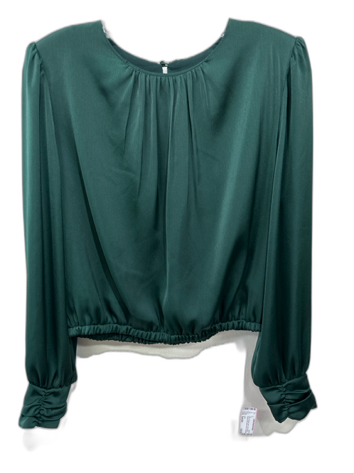 ASTR Size Sample Green Polyester Satin Keyhole Back Shoulder Pads Top Green / Sample