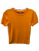J. Crew Size S Orange Silk & Cashmere Ribbed Knit Round Neck short sleeve Top Orange / S